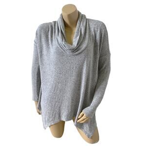 Express Womens Size XS Gray Cowl Neck Sweater Oversized Lightweight Plush Knit